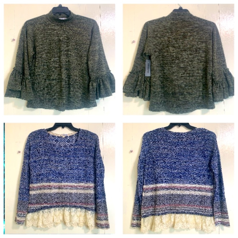 ROMMATES & JOLT Boho Bohemian Bundle Two New Blouses Tops Size Large.